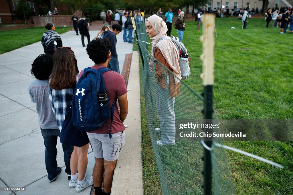 Students For Justice In Palestine Hold Protest On University Of Maryland Campus To Mark October 7th Anniversary