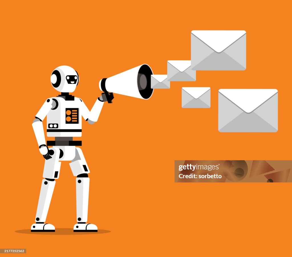 Bot Vector Email Email Marketing Robot High-Res Vector Graphic - Getty Images