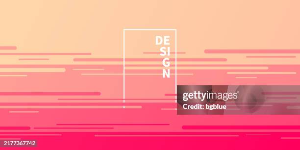 abstract design with horizontal lines and red gradient - trendy background - sunset time lapse stock illustrations
