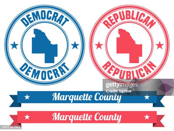 marquette county, michigan. map on rubber stamp with banner - marquette michigan stock illustrations