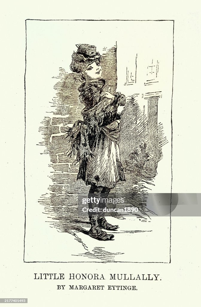 Poor Victorian Street Child Young Girl Dressed In Rags Old Clothes poor-victorian-street-child-young-girl-dressed-in-rags-old-clothes