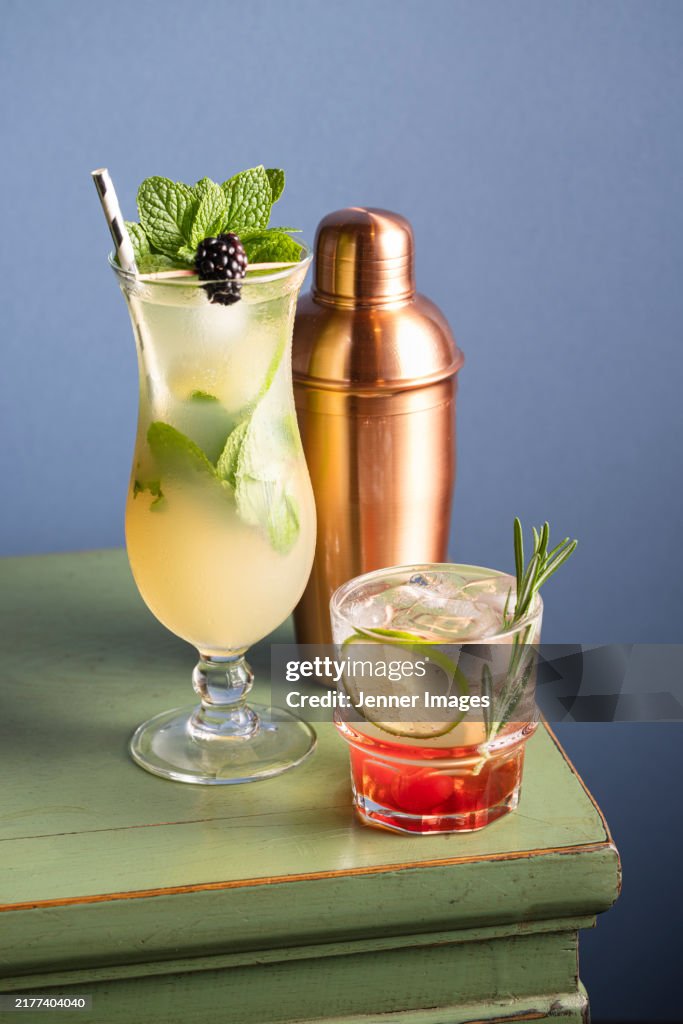 Virgin Mojito Mocktail and a Non-alcoholic Yuzu Spritzer.