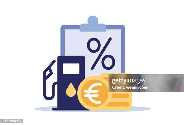 symbol für das datenblatt des euro-ölpreises. - vorratstank stock-grafiken, -clipart, -cartoons und -symbole