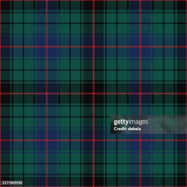 clan davidson scottish tartan plaid pattern fabric swatch - blue sweater pattern stock illustrations