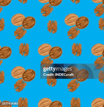 Walnut seamless pattern Walnut seamless pattern