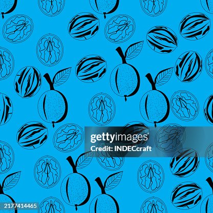Walnut seamless pattern Walnut seamless pattern