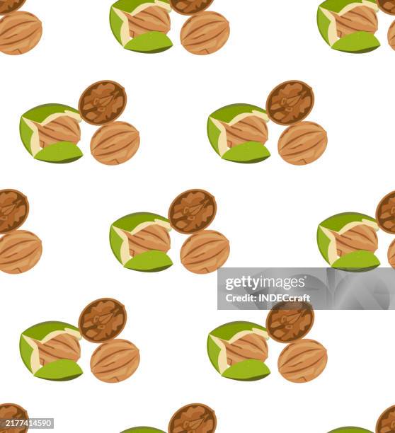 walnut seamless pattern - walnut wood stock illustrations