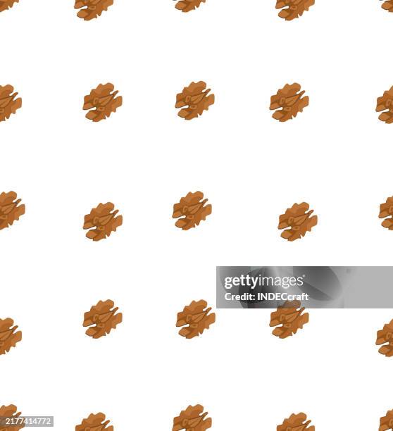 walnut seamless pattern - walnut wood stock illustrations