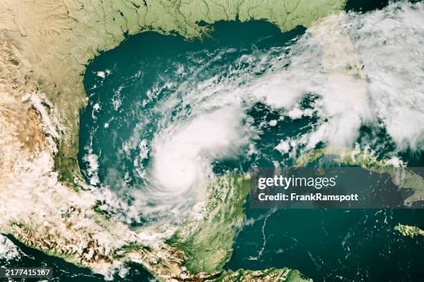 hurricane milton 2024 cloud map gulf of mexico 3d render color - orkanen milton bildbanksfoton och bilder