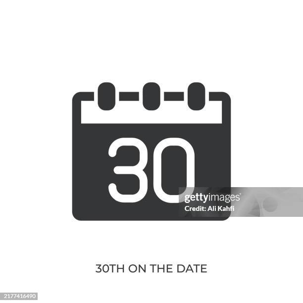 30th on the date glyph solid icon. solid icon that can be applied anywhere, simple, pixel perfect and modern style - election day stock illustrations