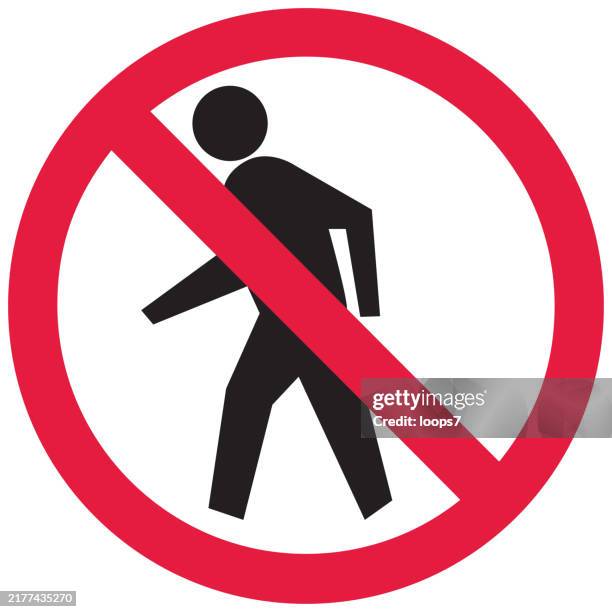 no pedestrian access sign - the end stock illustrations