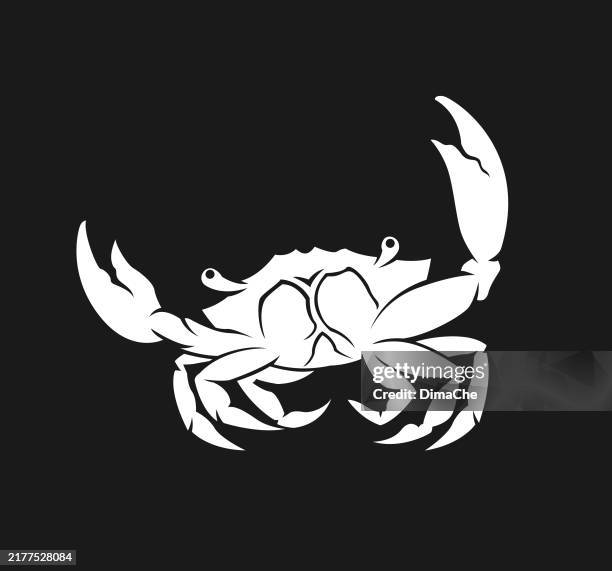crab silhouette - cut out vector crab illustration icon - aquaculture stock illustrations