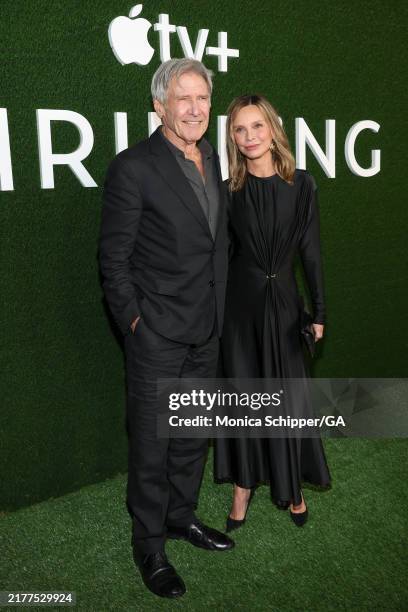 Harrison Ford and Calista Flockhart attend the season 2 world premiere of Apple TV+'s "Shrinking" at Pacific Design Center on October 08, 2024 in...