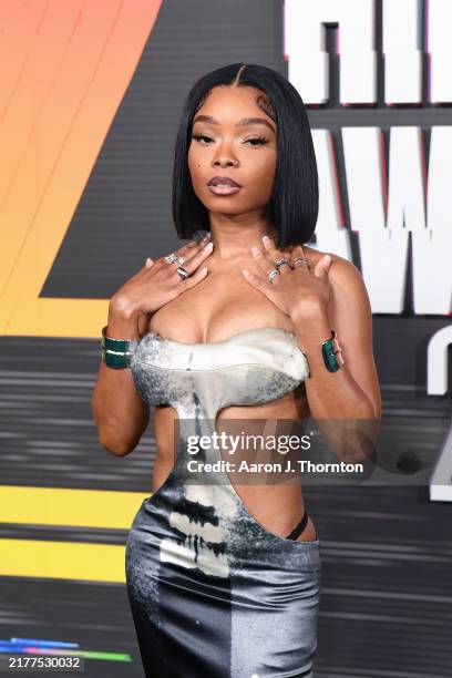 Lola Brooke attends the 2024 BET Hip Hop Awards at Drai’s Beach Club – Nightclub at The Cromwell Las Vegas on October 08, 2024 in Las Vegas, Nevada.