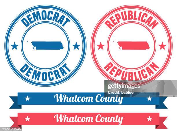 whatcom county, washington. map on rubber stamp with banner - bellingham washington state stock illustrations