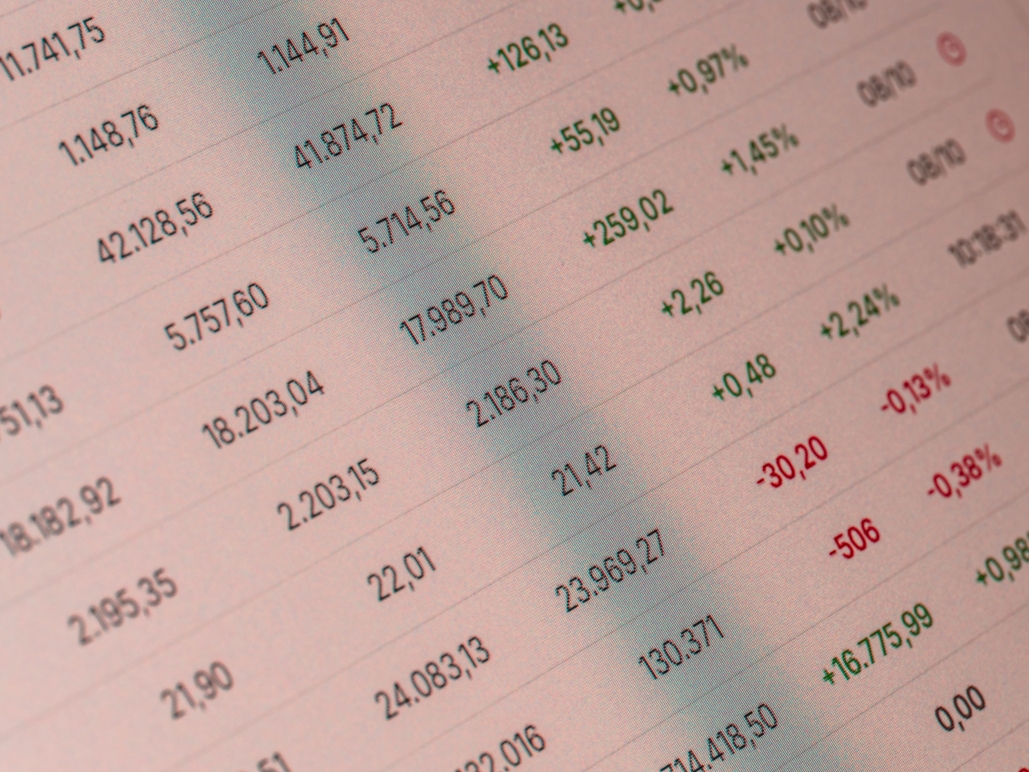 Stock data numbers taken from an LCD screen Stock data numbers taken from an LCD screen