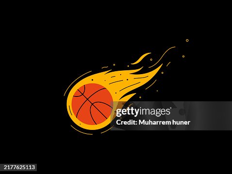 Burning basketball ball vector illustration. Burning basketball ball vector illustration.