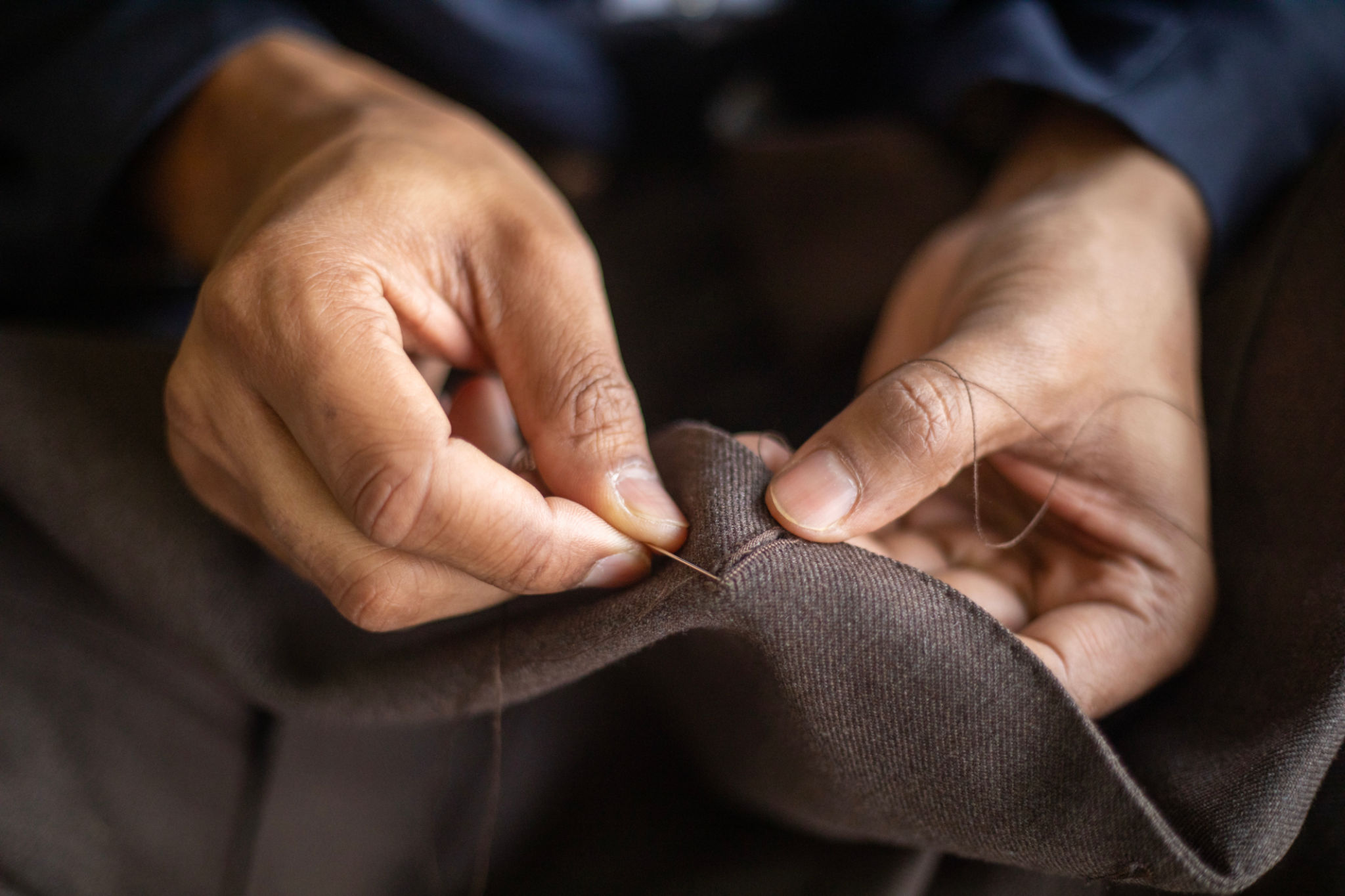 hand sewing suit