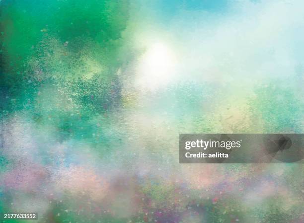 abstract watercolor background. spring. - forest sun stock illustrations