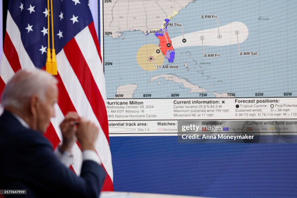 President Biden And Vice President Harris Receive Briefing On Hurricane Milton