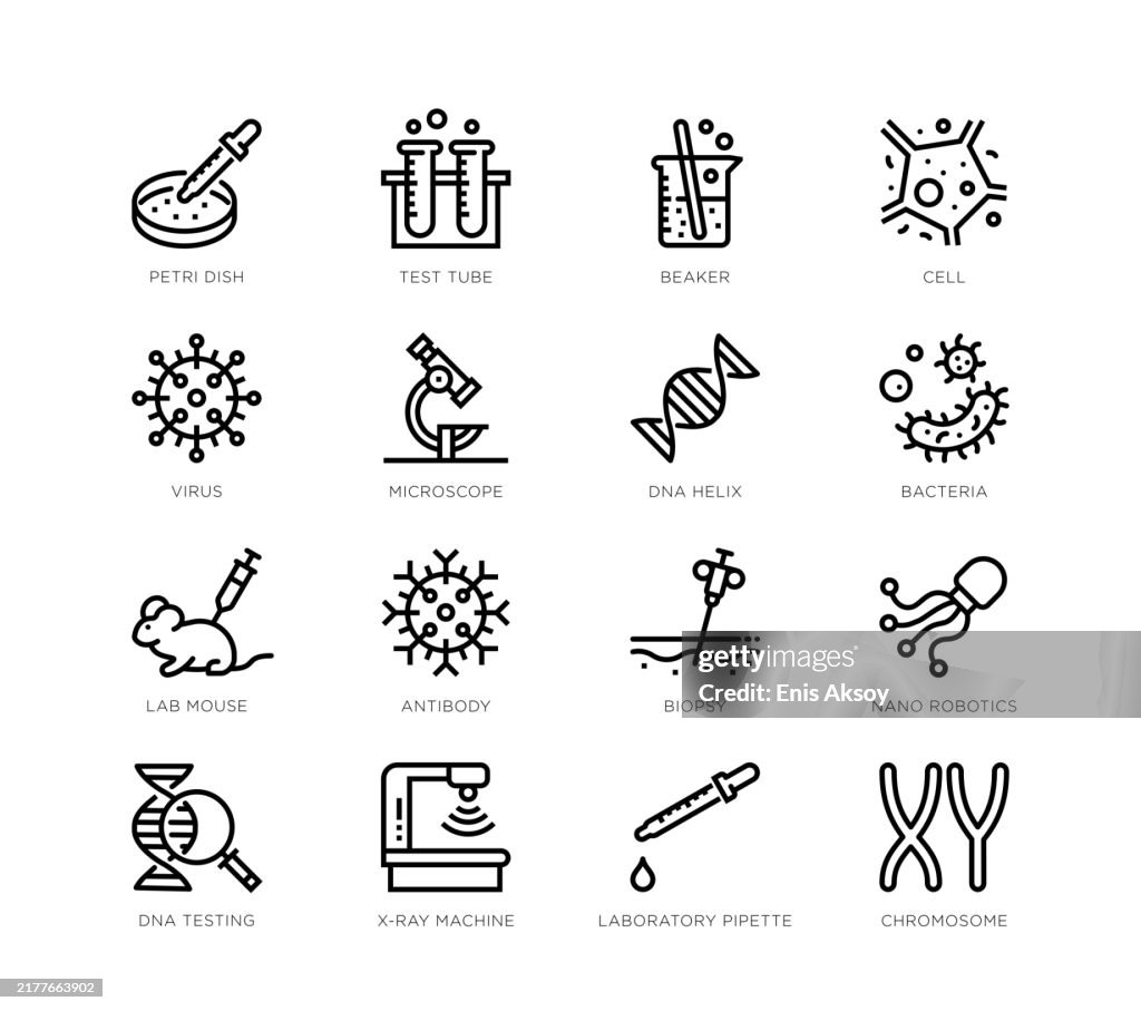 Laboratory Research and Genetics icons