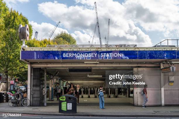 General exterior view of Bermondsey London Underground Tube Station on October 7, 2024 in London, United Kingdom.