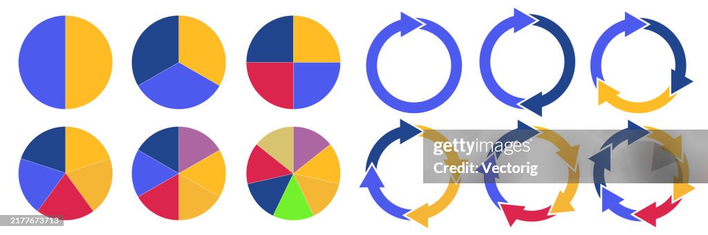 Circular Ranking Chart Multicolored Circular Charts For Infographics And Data Visualization ...
