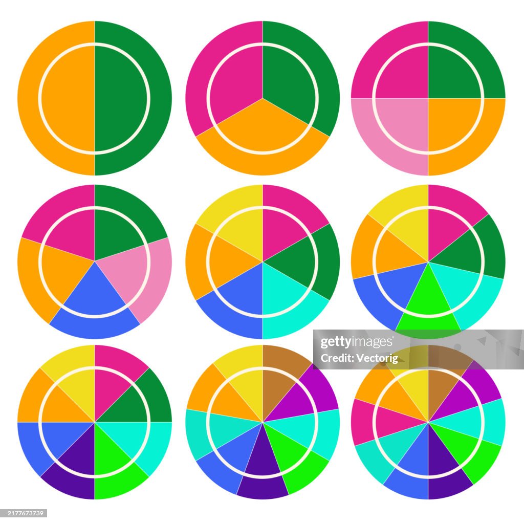 Circular Ranking Chart Multicolored Circular Charts For Infographics And Data Visualization ...