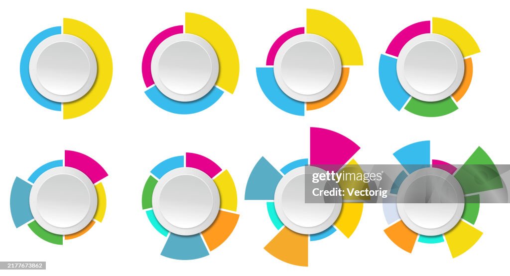 Circular Ranking Chart Multicolored Circular Charts For Infographics And Data Visualization ...
