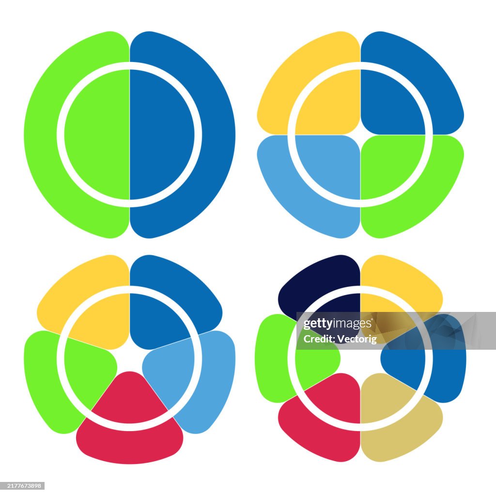 Circular Graph Chart Design Multicolored Circular Charts For Infographics And Data Visualization ...