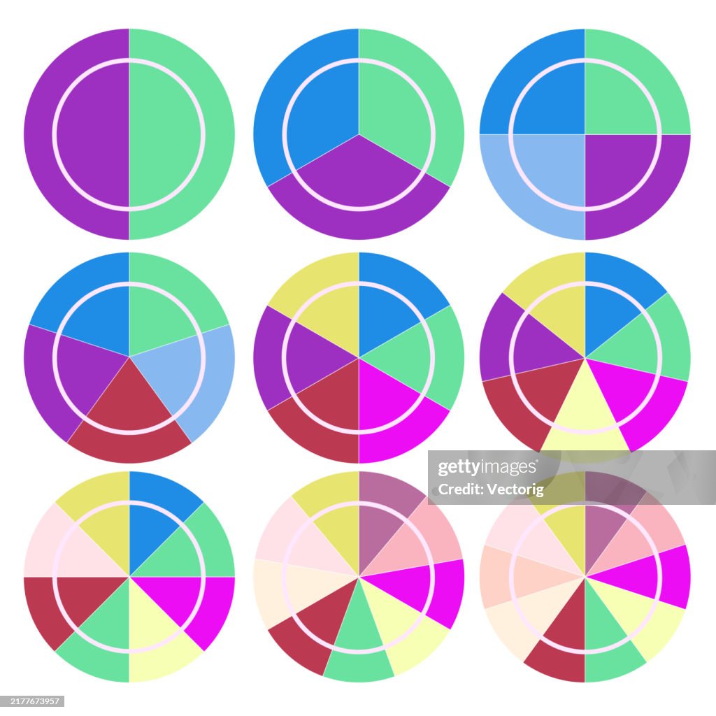 Circular Ranking Chart Multicolored Circular Charts For Infographics And Data Visualization ...