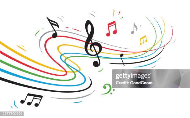 bunte melodie - noten stock-grafiken, -clipart, -cartoons und -symbole