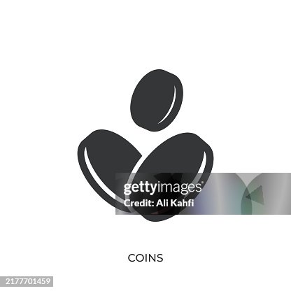Coins glyph solid icon. Solid icon that can be applied anywhere, simple, pixel perfect and modern style Coins glyph solid icon. Solid icon that can be applied anywhere, simple, pixel perfect and modern style