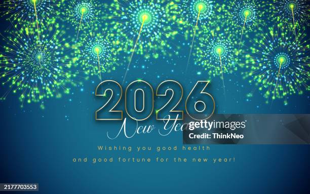 2026 - happy new year background with fireworks. - new years resolution background stock illustrations