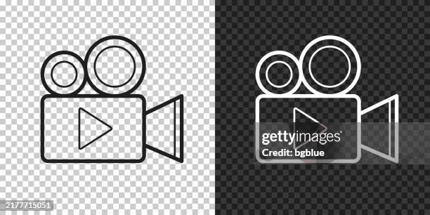 video camera. icon for design on blank background - play button transparent background stock illustrations