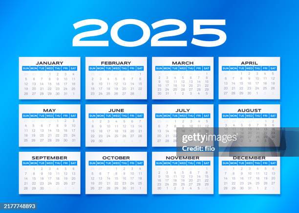 modern 2025 simple calendar planner schedule design - weekday calendar stock illustrations
