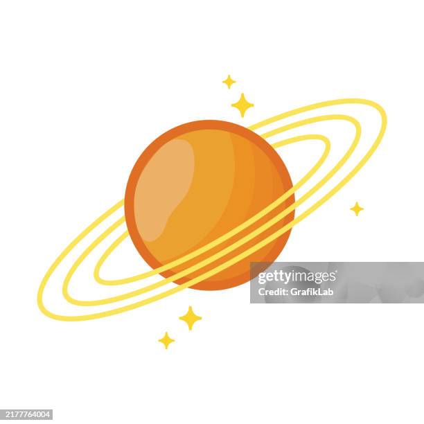 illustrations, cliparts, dessins animés et icônes de planète saturne illustration minimale - saturne