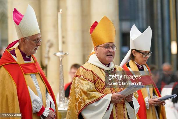 The Most Reverend and Right Honourable Stephen Cottrell, Archbishop of York, conducts the consecration service of The Reverend Canon Dr Flora...