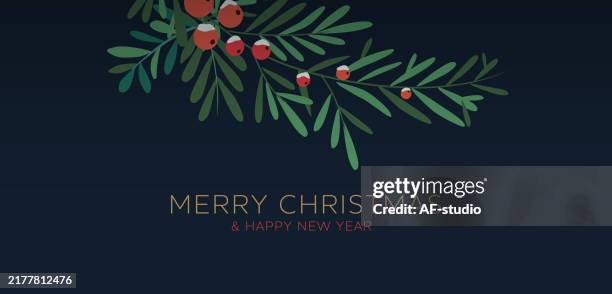 winter, background with berry branches. christmas illustration. - music notes watercolor background stock illustrations