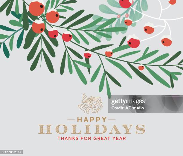 winter, background with berry branches. christmas illustration. - music notes watercolor background stock illustrations