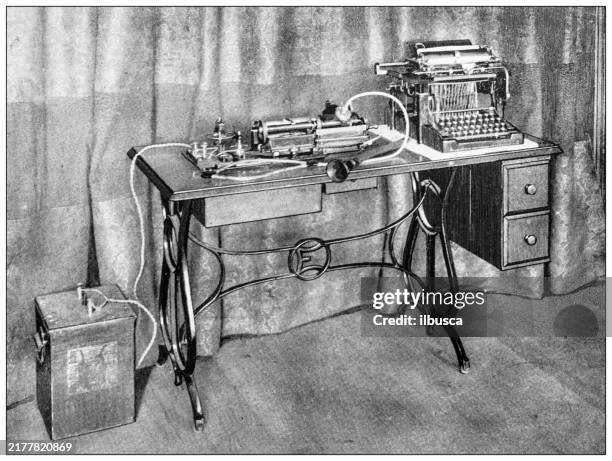 history and landmarks of usa: edison's phonograph - gramophone stock illustrations