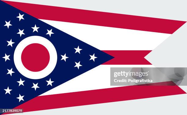 flagge des staates ohio, vektor - ohio stock-grafiken, -clipart, -cartoons und -symbole