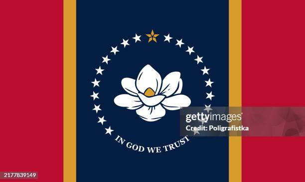mississippi state flag, vector - mississippi state flag stock illustrations
