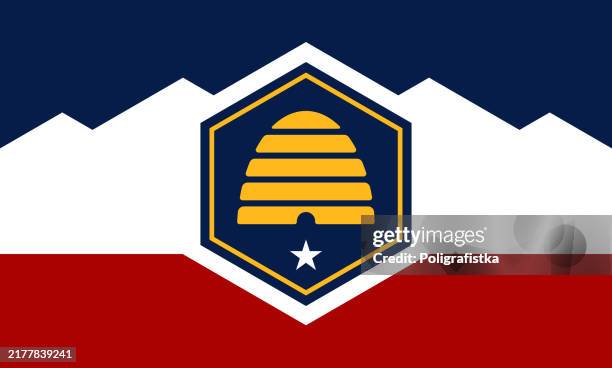 utah state flag, vector - utah state flag stock illustrations