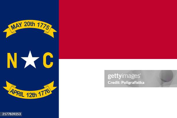 ilustrações de stock, clip art, desenhos animados e ícones de north carolina state flag, vector - carolina do norte estado dos eua
