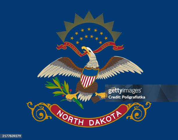 north dakota state flag, vector - north dakota state flag stock illustrations