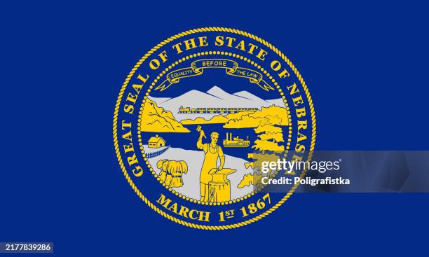 nebraska state flag, vector - nebraska stock illustrations