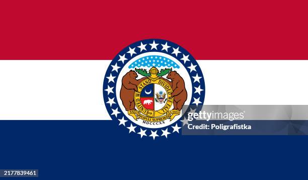 missouri state flag, vector - missouri state flag stock illustrations