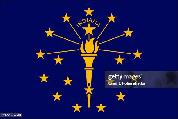 indiana state flag, vector - indiana state flag stock illustrations