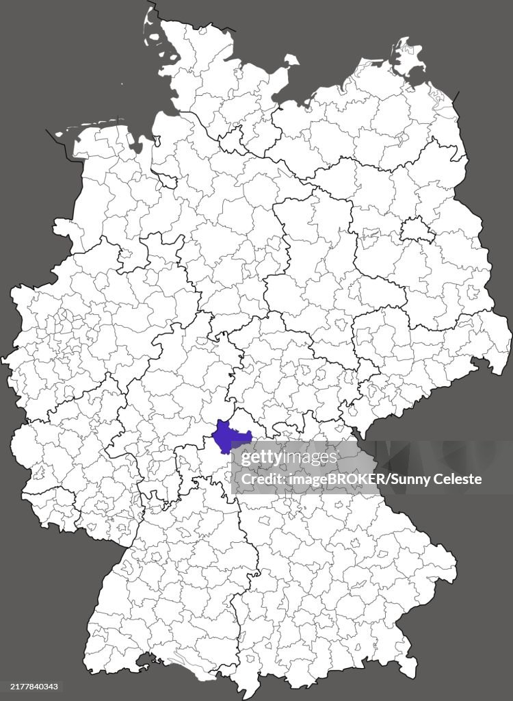 District of Bad Kissingen in Bavaria, location of the district within Germany